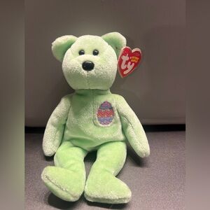 Ty Beanie Babies 2007 Eggs the Green Easter Bear NWT